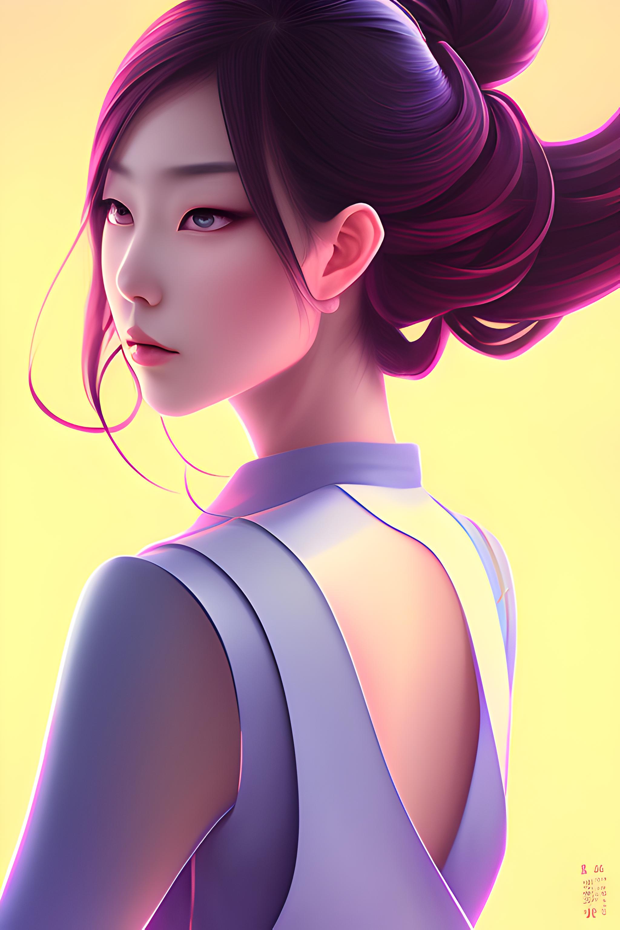 一个微卷发美女没穿内衣视角从下往上